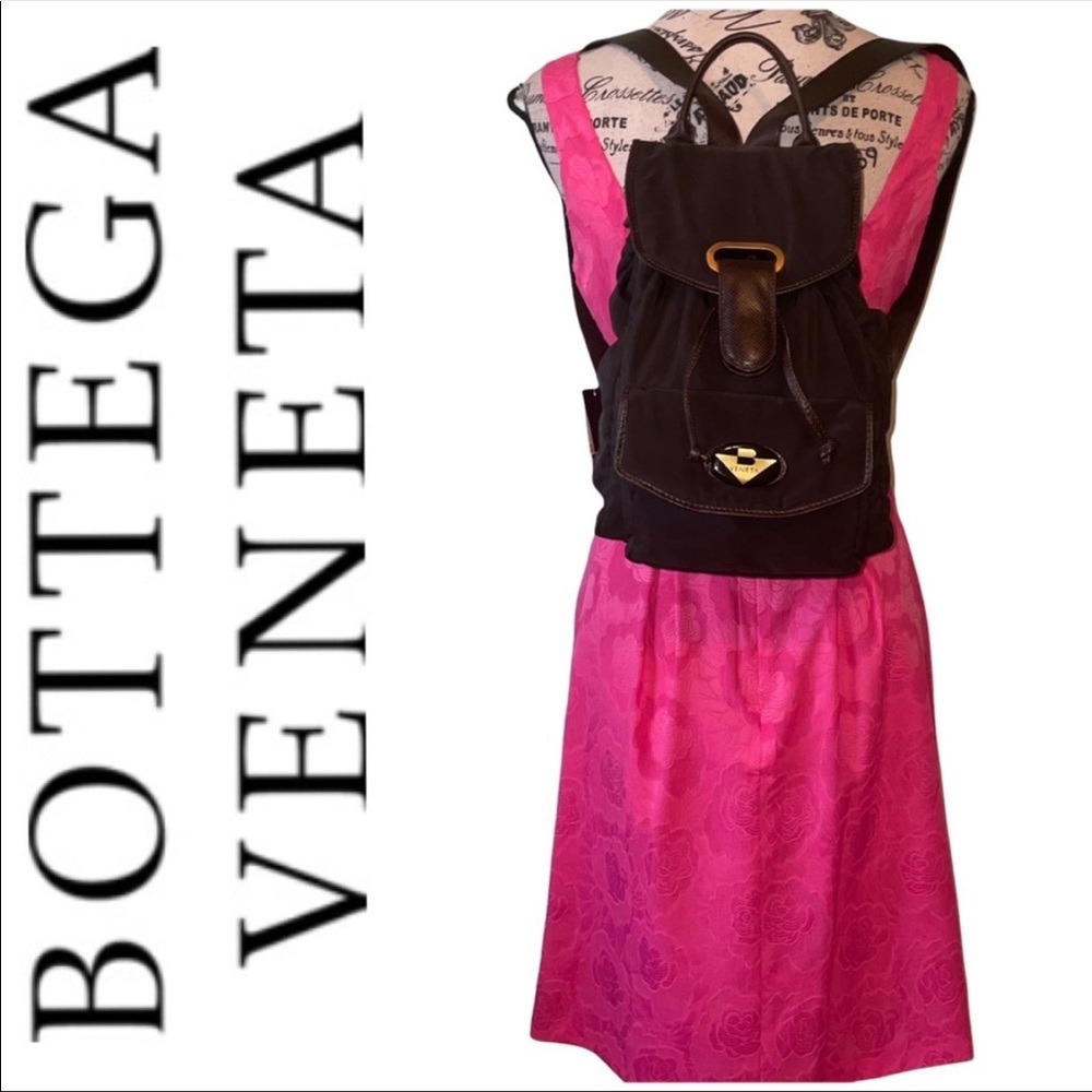 Bottega Veneta Backpack Authentic Rare Mini Chocolate Brown Preowned - Picture 3 of 13